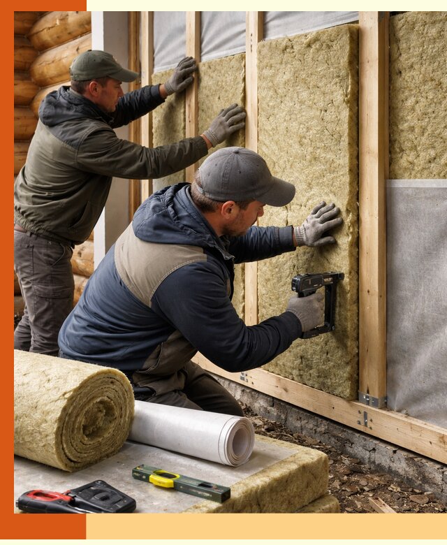 Утепление бревенчатого дома под ключ в Лесозаводске