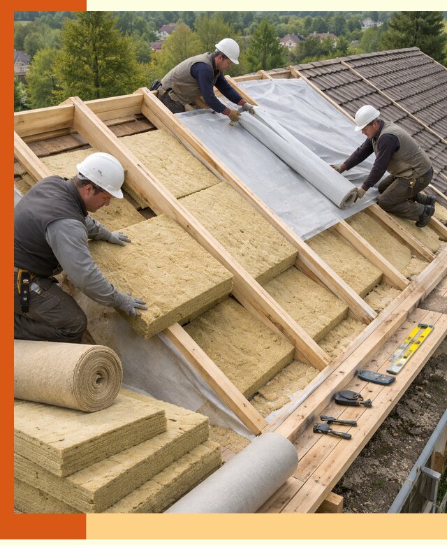 Утепление скатной крыши в Лесозаводске качественно и надёжно