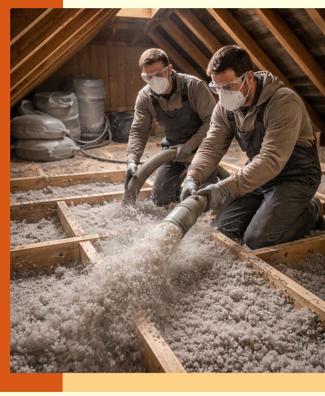 Утепление чердака эковатой в Лесозаводске — быстро и надёжно