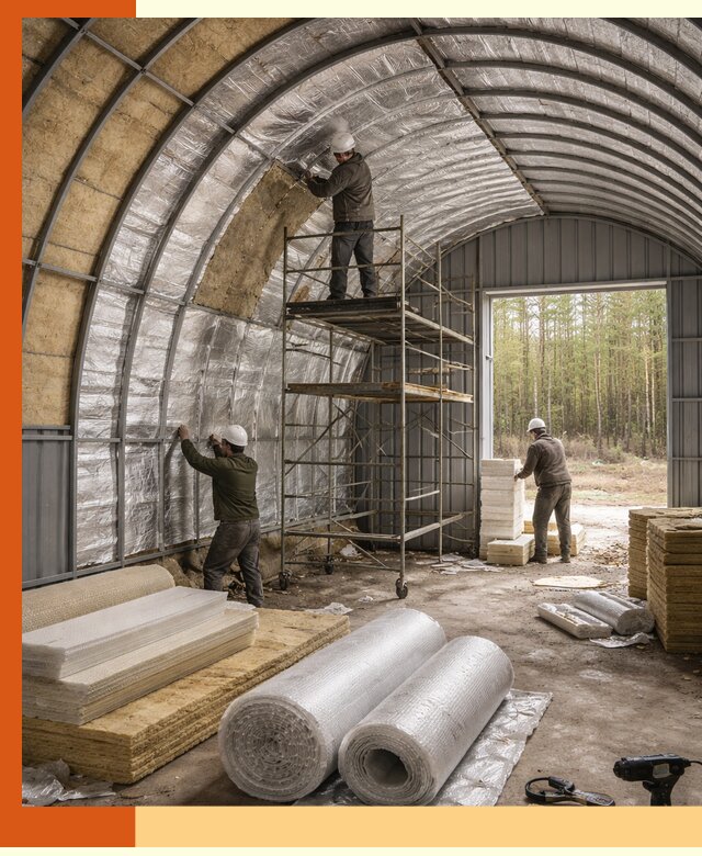 Утепление арочного ангара под ключ в Лесозаводске