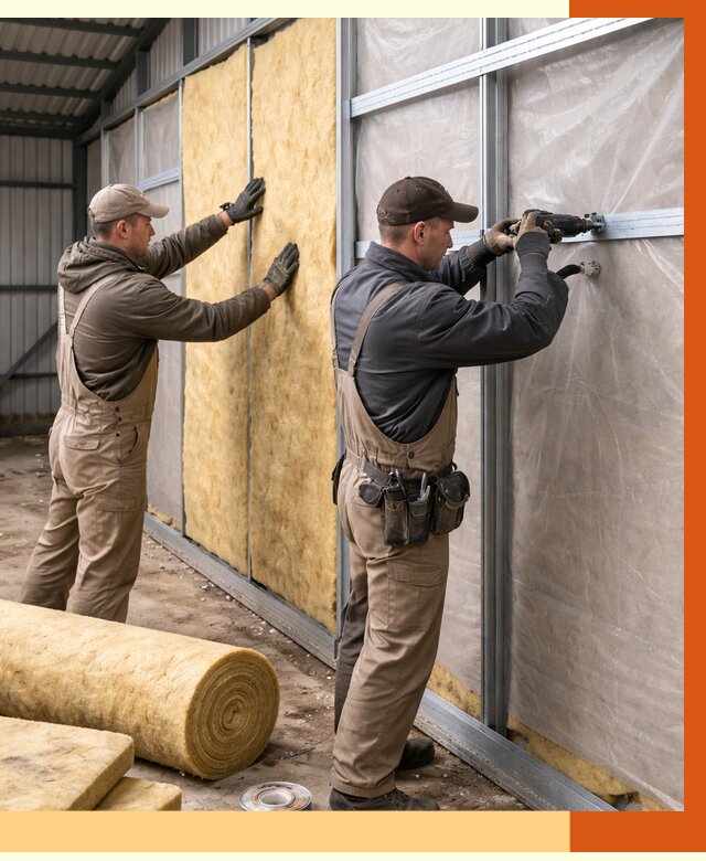 Утепление металлического ангара в Лесозаводске от 4911 руб/м2 — услуги под ключ | ТепломастерЛсз