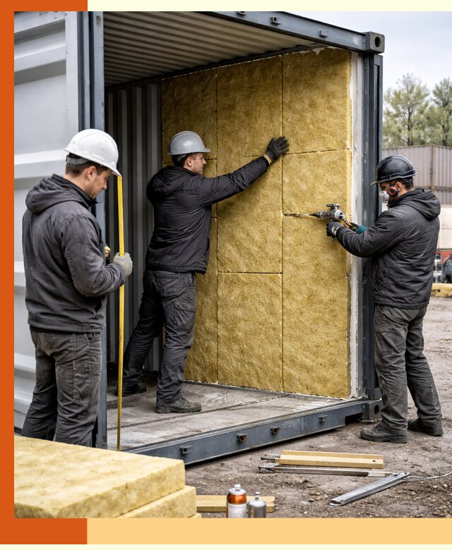 Утепление морского контейнера в Лесозаводске: надежная теплоизоляция и защита