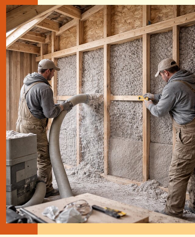 Утепление эковатой стен, потолков и перекрытий в Лесозаводске