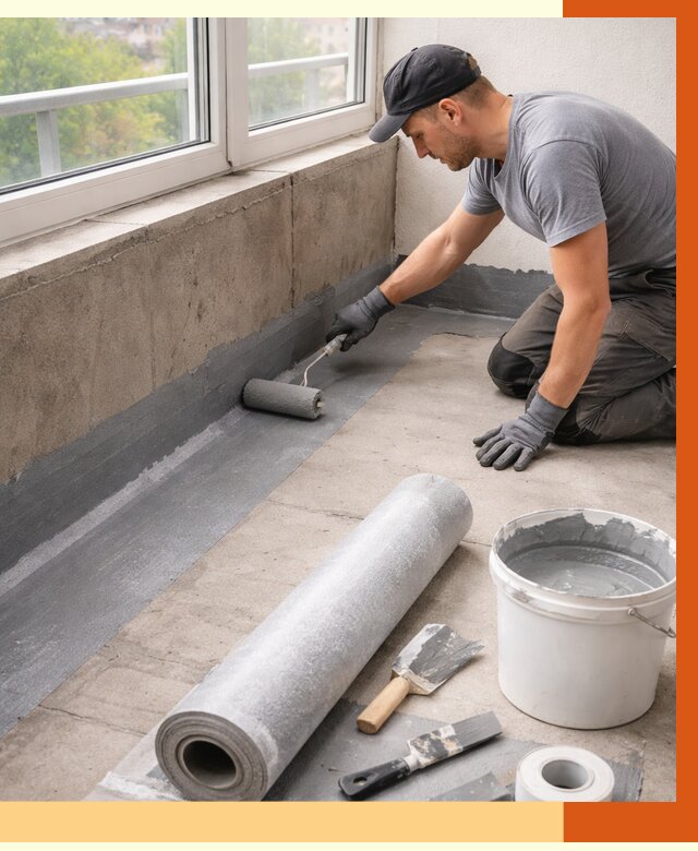 Профессиональная гидроизоляция балкона в Лесозаводске от 4342 руб. | ТепломастерЛсз