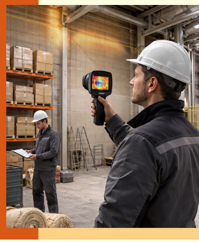 Тепловизионное обследование склада и выявление утечек в Лесозаводске