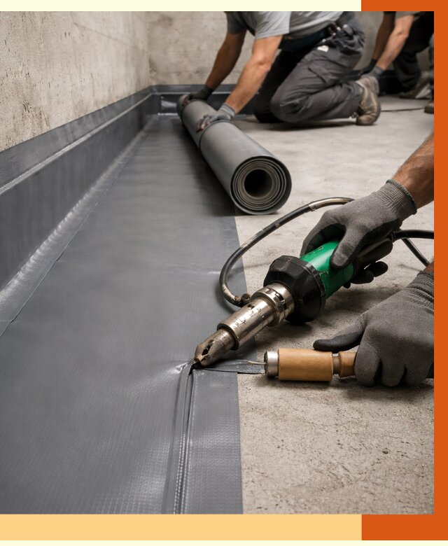 Монтаж гидроизоляционной мембраны в Лесозаводске от 1029 руб/м2 | ТепломастерЛсз